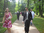 Walking down to the ceremony location.