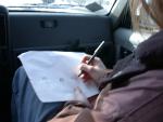 Big Brian (will be referred to as Layman from now on) sketches a drawing of our awesome adventure thus far.  "The next geoc
