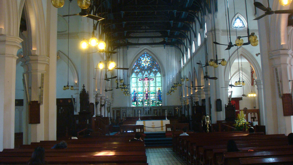 Inside of the church.