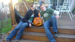 Neil and Lindsay and their award winning Jack-O-Lantern with me in the back?