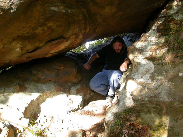 Brian in a cave.