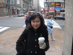 Outside of a Starbucks. I am not sure why Erik took a pic of me here.